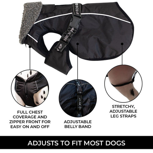 Shedrow K9 Chinook Dog Coat XL Black - Poudre Pet & Feed Supply 2
